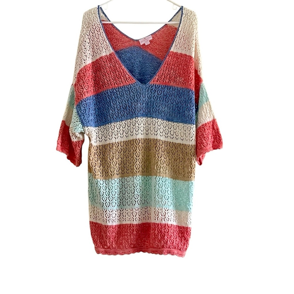 Matthew Williamson Women's Large Multi-Colored Crochet‎ Sweater